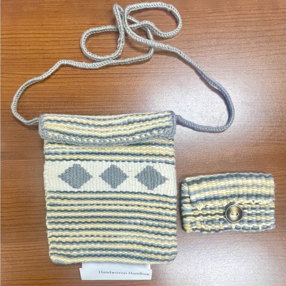 Handwoven Striped Crossbody Bag and Coin Purse